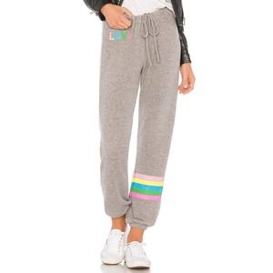 Chaser Heather Gray Rainbow Stripe Love Joggers